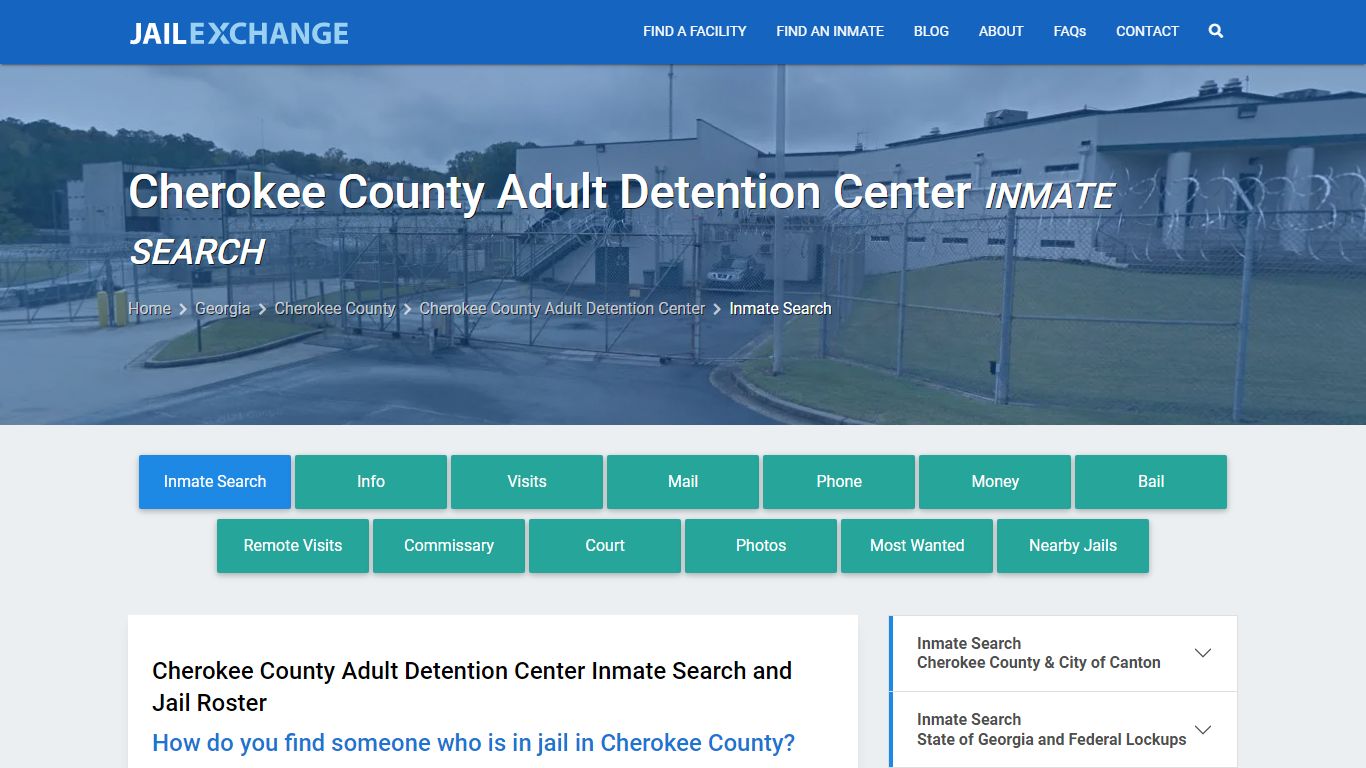 Cherokee County Adult Detention Center Inmate Search - Jail Exchange